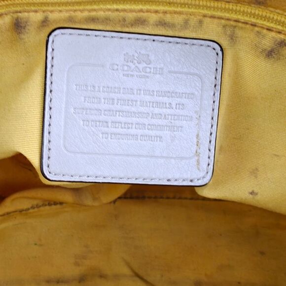 Coach Varsity Stripe City Zip Tote in Signature 38405 Silver/Chalk Orange Bag - Picture 12 of 13